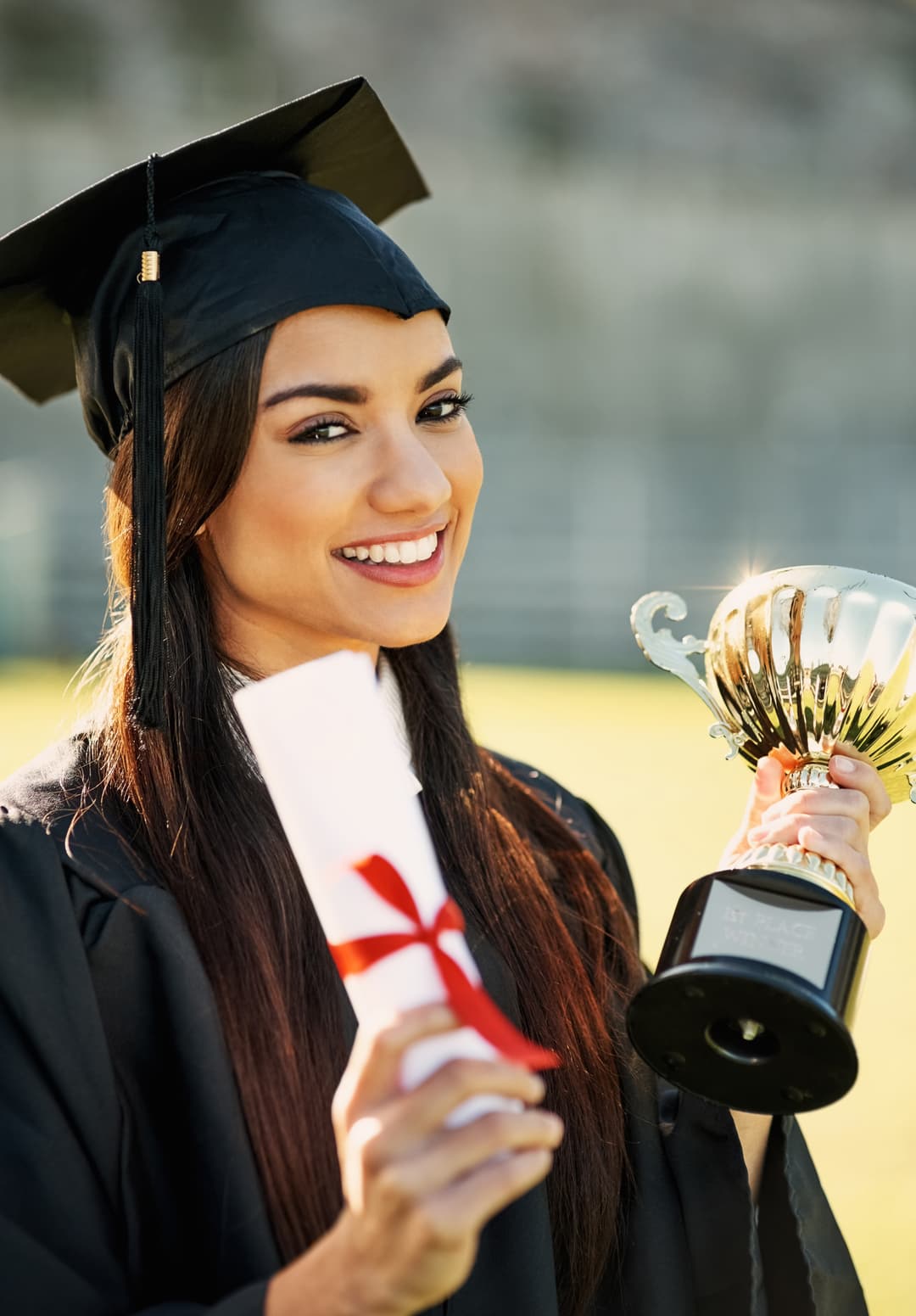 Student reviewing scholarship information
